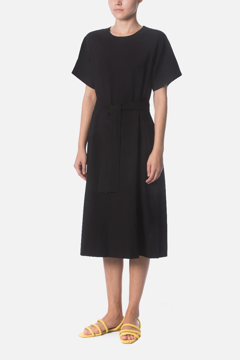 BELTED RAGLAN DRESS
