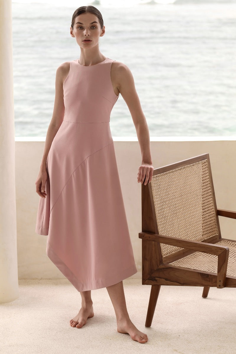 ASYMMETRIC CREPE DRESS