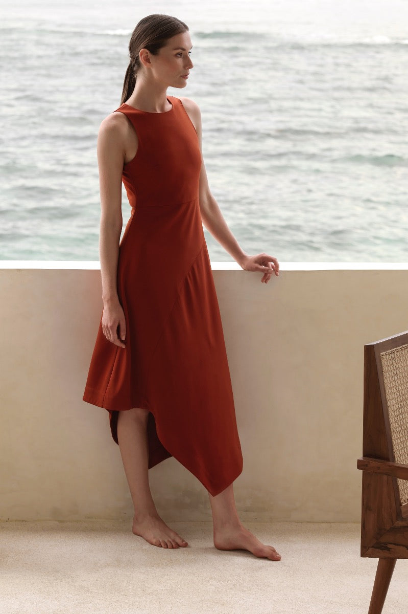 ASYMMETRIC CREPE DRESS