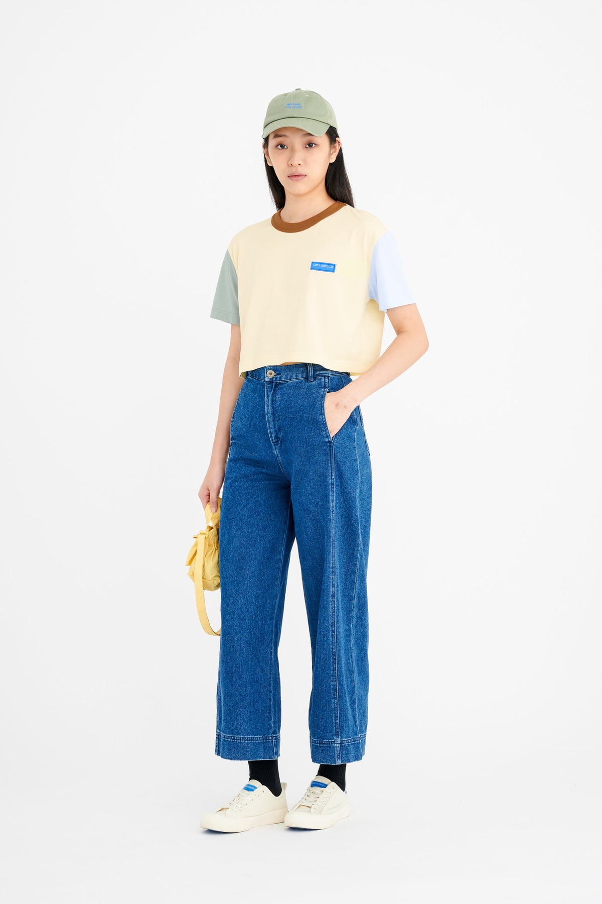 Cream Colourblock Tee