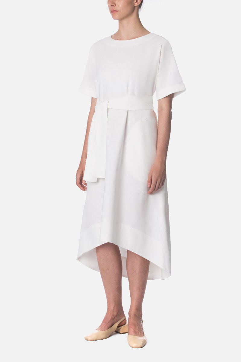 BELTED TRAPEZE DRESS