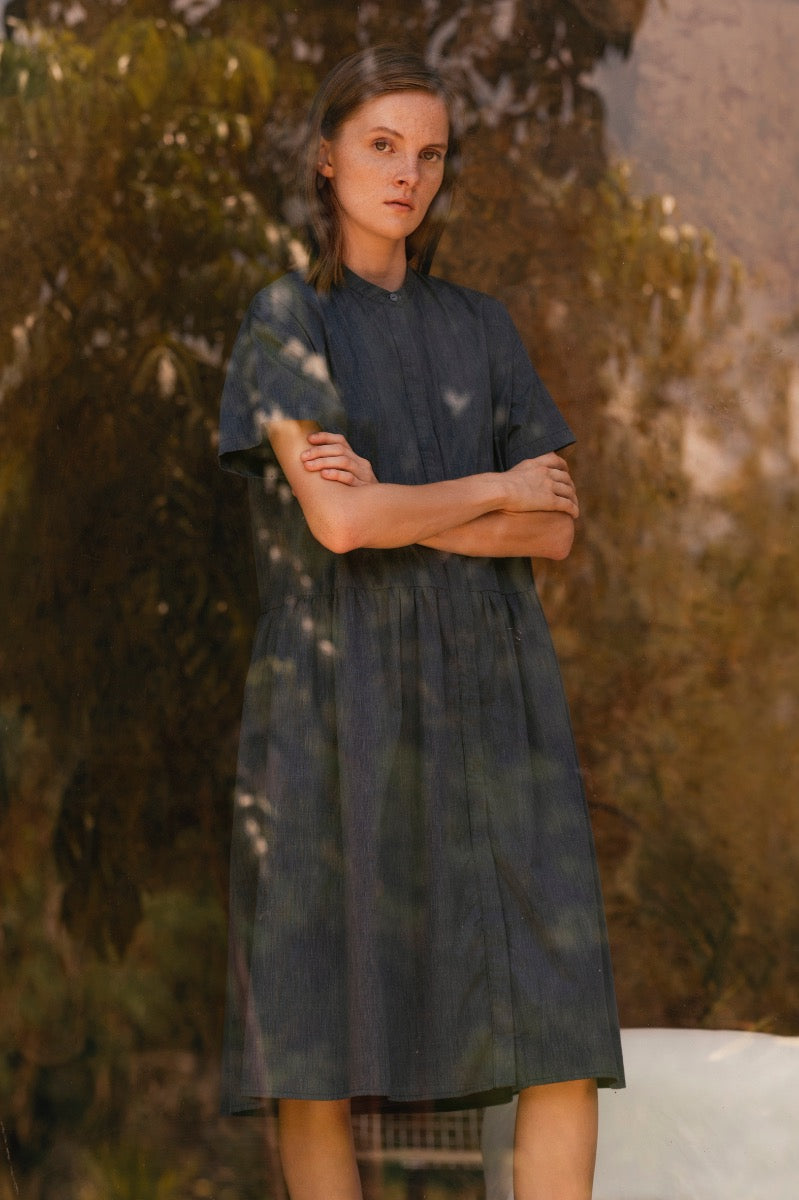 GATHERED SHIRT DRESS