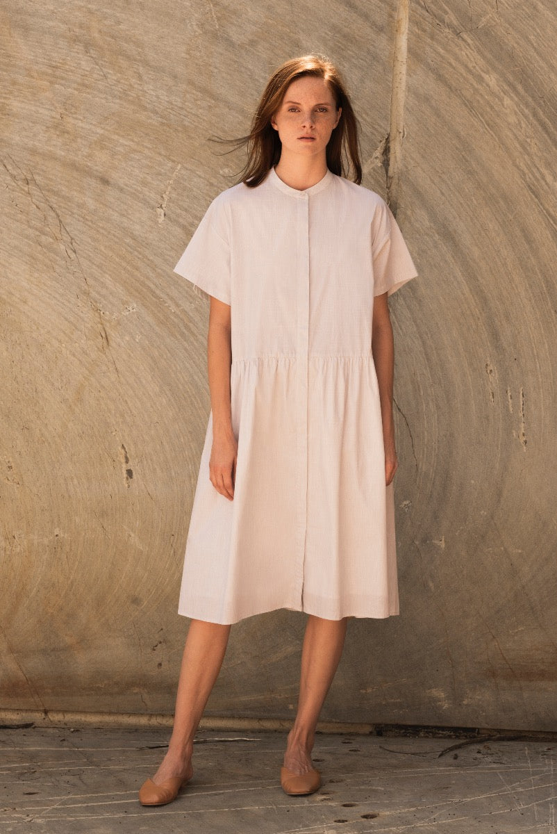 GATHERED SHIRT DRESS